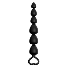 Черная анальная цепочка с 6 звеньями - 14,8 см., фото 