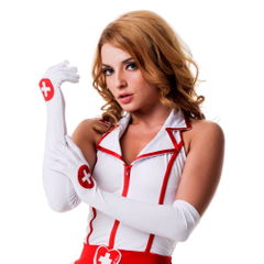 Перчатки медсестры, Цвет: белый, Размер: S-M-L, фото 