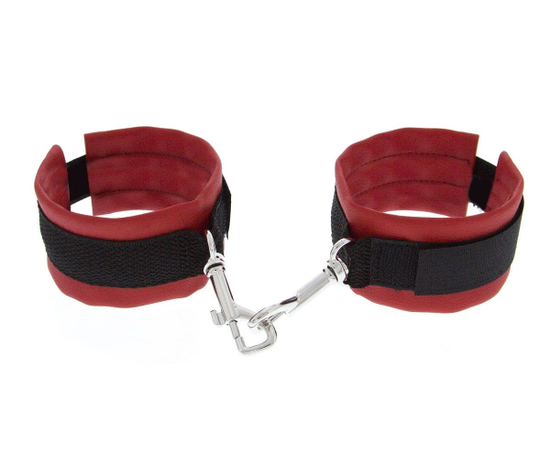 Красно-чёрные полиуретановые наручники Luxurious Handcuffs, фото 