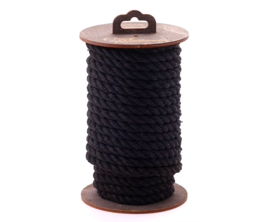 Черная хлопковая веревка для бондажа на катушке - 20 м., Длина: 2000.00, Цвет: черный, фото 