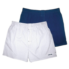 Комплект из 2 мужских трусов-шортов: синие и белые в голубую полоску, Цвет: синий с белым, Размер: M, фото 