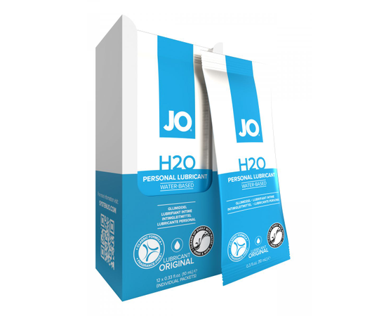 Лубрикант на водной основе JO Personal Lubricant H2O - 12 саше по 10 мл., фото 