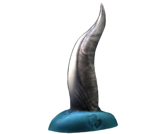 Черно-голубой фаллоимитатор "Дельфин small" - 25 см., фото 