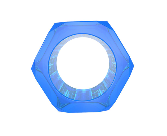 Синее эрекционное кольцо-шестигранник Nust Bolts Cock Ring, фото 