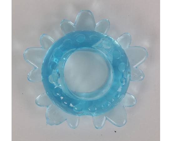 Голубое эрекционное кольцо "Снежинка", фото 