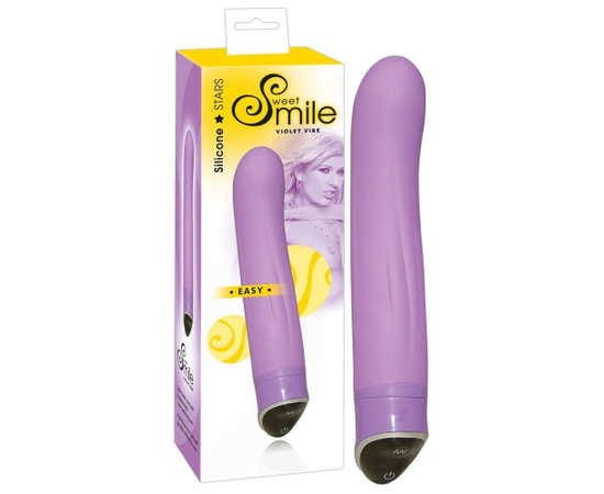 Фиолетовый вибратор Smile Easy - 22 см., фото 