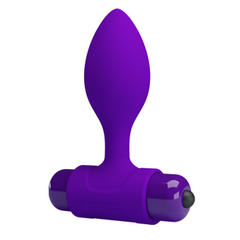 Анальная пробка с мощной вибрацией Vibra - 8,6 см., Цвет: фиолетовый, фото 