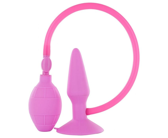 Розовая анальная пробка с расширением Inflatable Butt Plug Small - 10 см., фото 