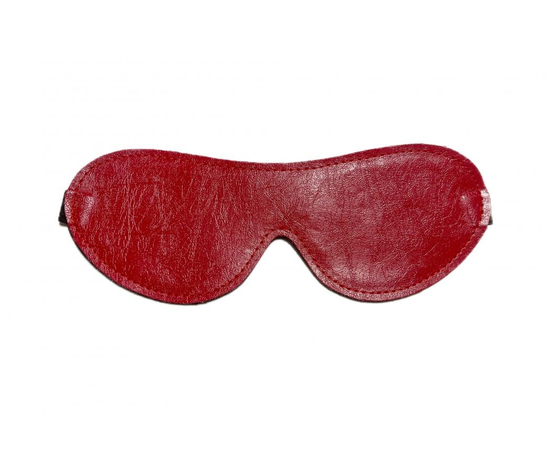 Двусторонняя красно-черная маска на глаза из эко-кожи, фото 