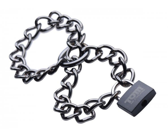 Металлические цепи-оковы с замком Locking Chain Cuffs, фото 