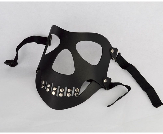 Черная маска "Череп" с пряжками, фото 