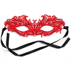 Кружевная красная маска "Верона", Цвет: красный, фото 