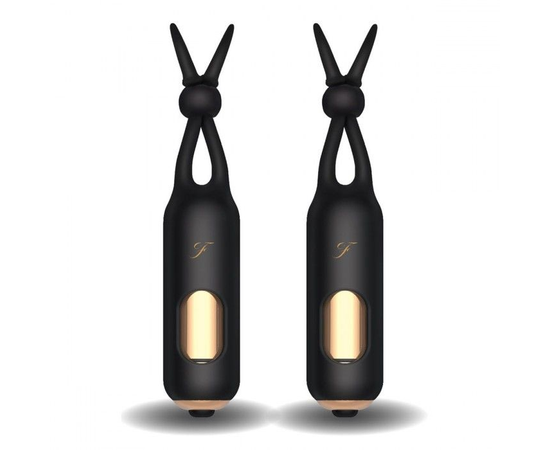 Черные вибростимуляторы для массажа сосков Vibrating Nipple Stimulators, фото 