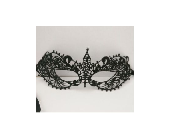 Кружевная черная маска "Загадка ночи", Цвет: черный, фото 