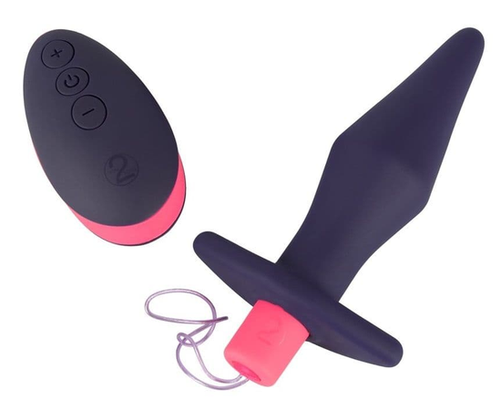 Темно-фиолетовая анальная пробка Remote Controlled Butt Plug - 14 см., фото 
