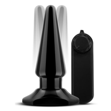 Черная анальная пробка с вибрацией Basic Vibrating Anal Pleaser - 10,2 см., фото 