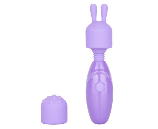 Фиолетовый мини-массажер Rechargeable Mini Massager with Attachments, фото 