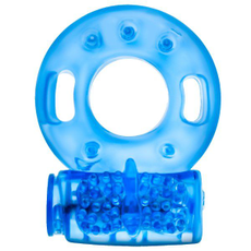 Голубое эрекционное виброкольцо Reusable Cock Ring, фото 