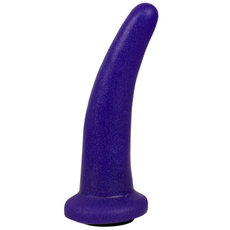 Фиолетовая гладкая изогнутая насадка-плаг - 13,3 см., фото 