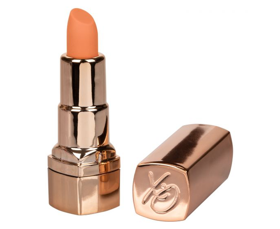 Золотистый вибратор-помада с оранжевым мягким кончиком Hide & Play Rechargeable Lipstick, фото 