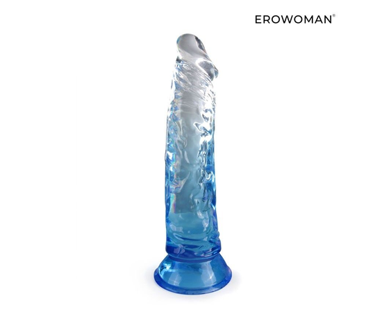Гибкий фаллоимитатор Erowoman - 20,5 см., Длина: 20.50, Цвет: синий, фото 
