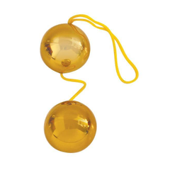 Золотистые вагинальные шарики Balls, Цвет: золотистый, фото 