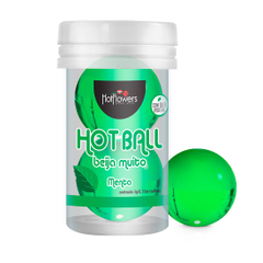 Лубрикант на масляной основе HotFlowers Hot Ball Beija Muito, Объем: 2 шарика по 3 гр., Аромат: Мята, фото 