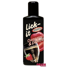 Смазка для орального секса Lick It со вкусом клубники с шампанским - 100 мл., фото 