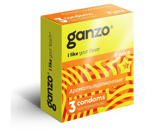 Ароматизированные презервативы Ganzo Juice - 3 шт., фото 