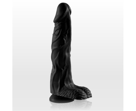 Чёрный фаллоимитатор Sitabellа с присоской в основании - 18,8 см., фото 
