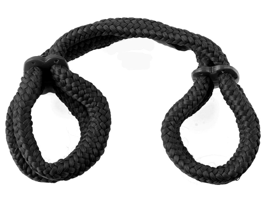 Черные верёвочные оковы на руки или ноги Silk Rope Love Cuffs, фото 