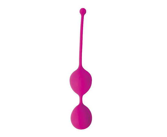 Ярко-розовые двойные вагинальные шарики Cosmo с хвостиком для извлечения, Цвет: ярко-розовый, фото 