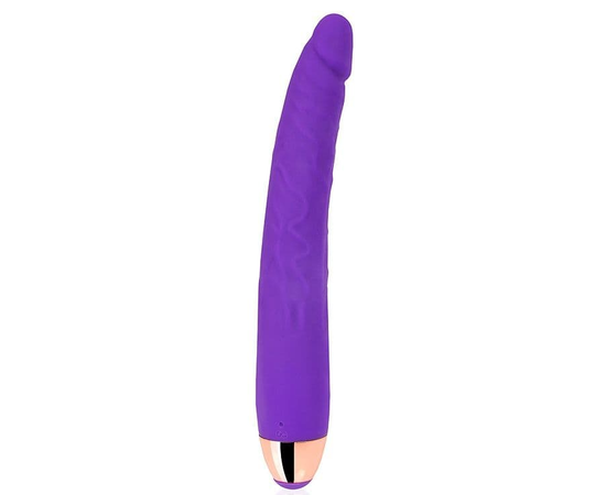 Фиолетовый изогнутый реалистичный вибратор - 18 см., фото 