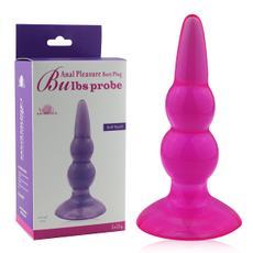 Фиолетовая анальная пробка Bulbs Probe - 12,2 см., фото 