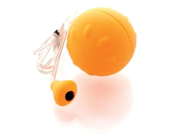 Оранжевый виброшарик с выносным пультом-кнопкой, фото 