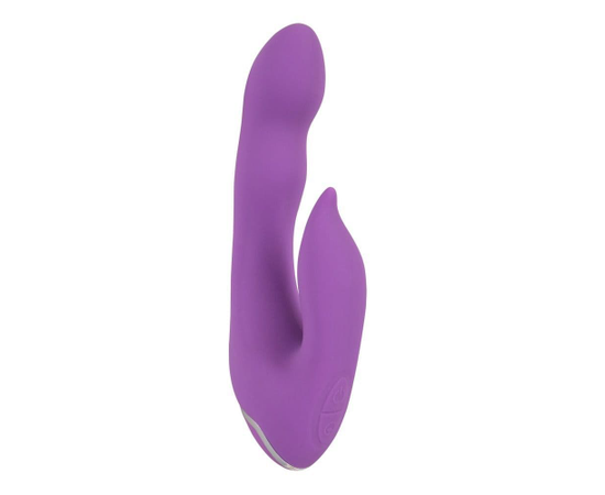 Фиолетовый вибромассажёр для внутренней и наружной стимуляции Purple Vibe G-Spot - 20 см., фото 