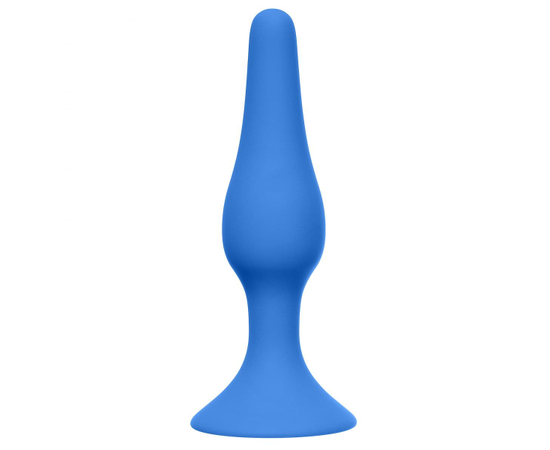 Синяя малая анальная пробка Lola Toys Slim Anal Plug Small - 10,5 см., Цвет: синий, фото 