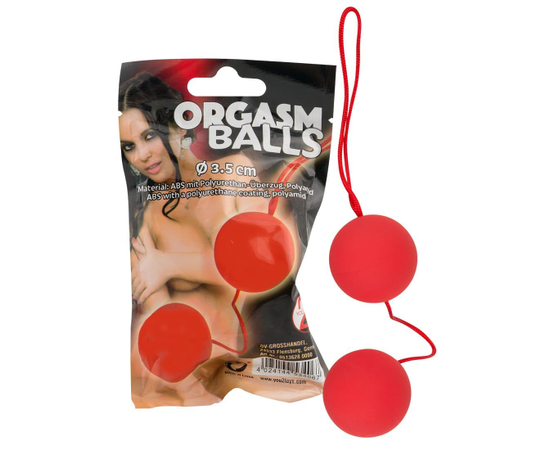 Красные вагинальные шарики Orgazm Balls, Цвет: красный, фото 