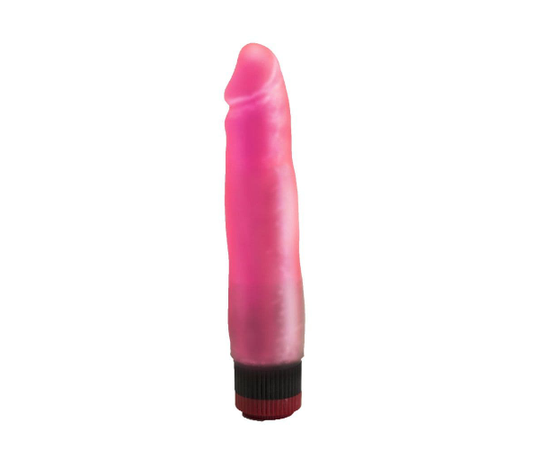 Розовый гелевый виброфаллос со встроенным пультом - 16,5 см., фото 