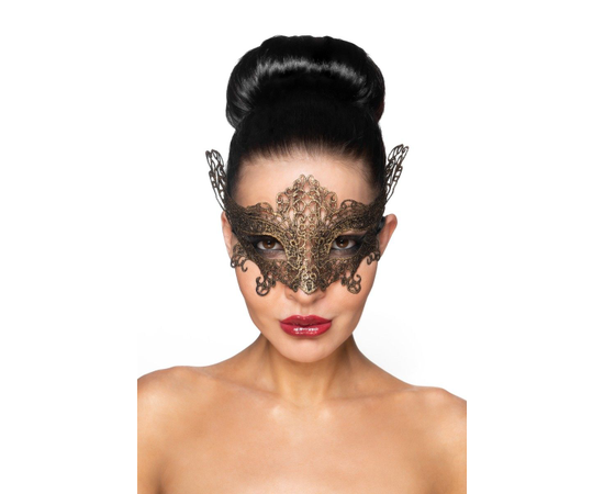 Золотистая карнавальная маска "Ахернар", Цвет: золотистый, фото 