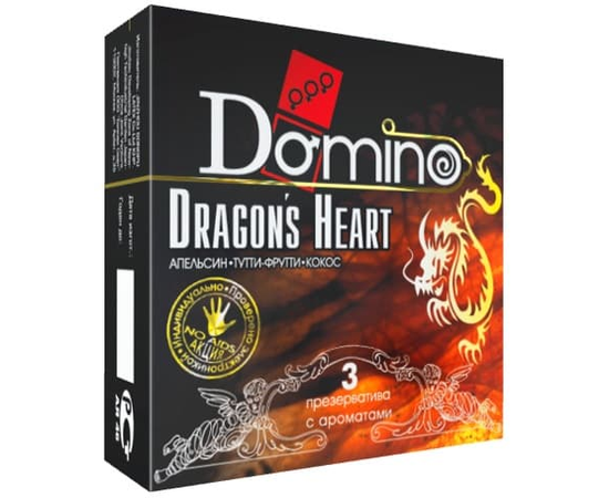 Ароматизированные презервативы Domino Dragon’s Heart  - 3 шт., фото 