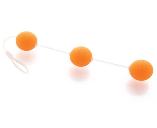 Анальная цепочка из 3 оранжевых шариков, фото 
