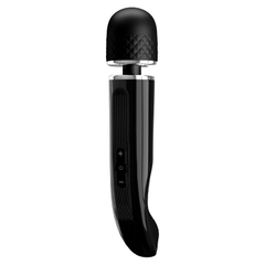 Черный мощный жезловый вибратор с изогнутой ручкой Charming Massager - 24 см., фото 