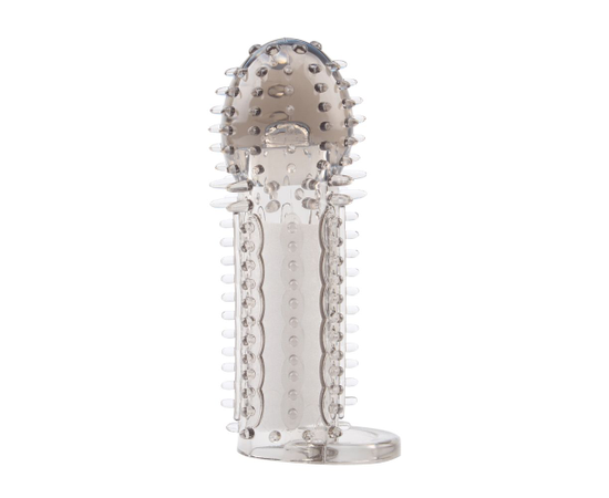 Насадка-удлинитель с кольцом для мошонки Nubby Sleeve - 12 см., фото 