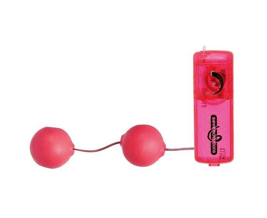 Розовые вагинальные шарики с вибрацией JELLY PINK, Цвет: розовый, фото 