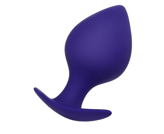 Фиолетовая силиконовая анальная пробка Glob - 10 см., фото 