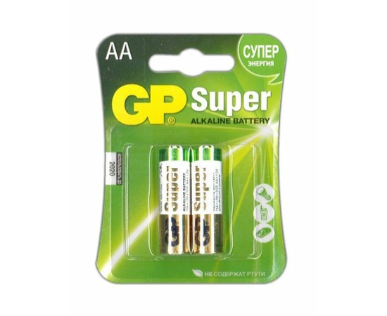 Батарейки алкалиновые GP Super Alkaline АA/LR6 - 2 шт., фото 