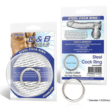 Стальное эрекционное кольцо STEEL COCK RING - 3.5 см., фото 