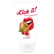 Лубрикант на водной основе Lick it! Cherry с ароматом вишни - 50 мл., фото 