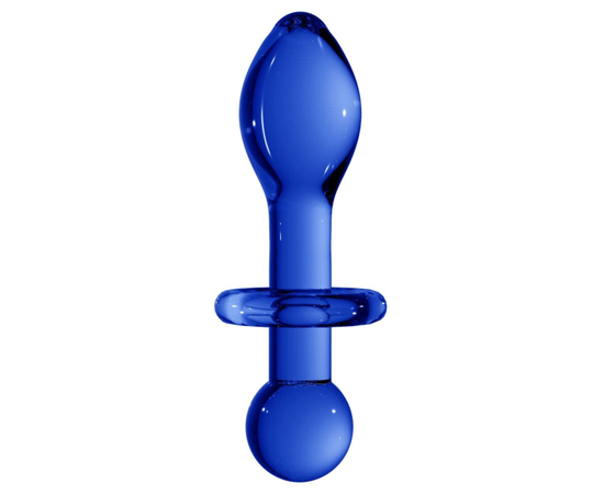 Синяя анальная пробка Chrystalino Rocker - 11,8 см., фото 
